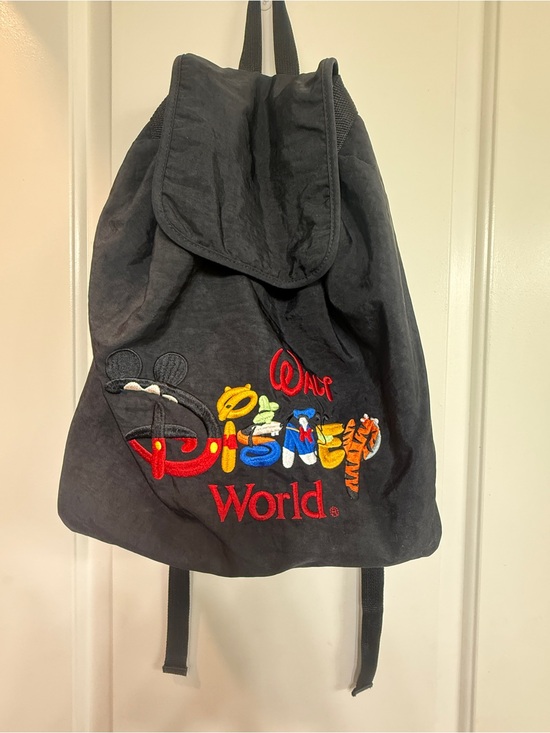 Disney Handbags - Disney Black Backpack with Multicolor Embroidered Walt Disney World Logo